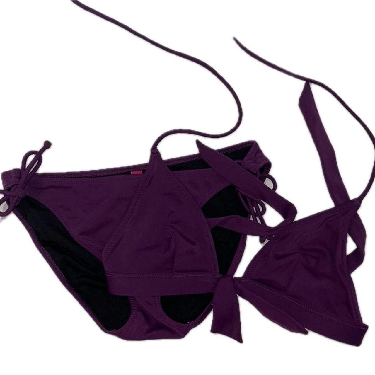 size small victorias secret purple bikini 2000s dm... - Depop