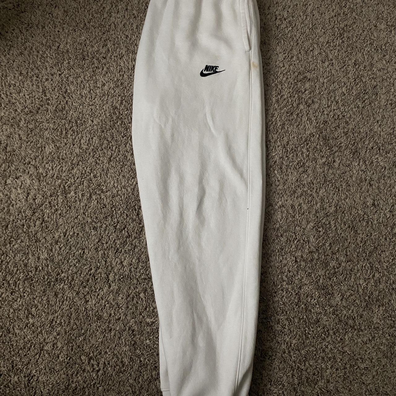 White Nike sweatpants Men’s medium Great condition... - Depop