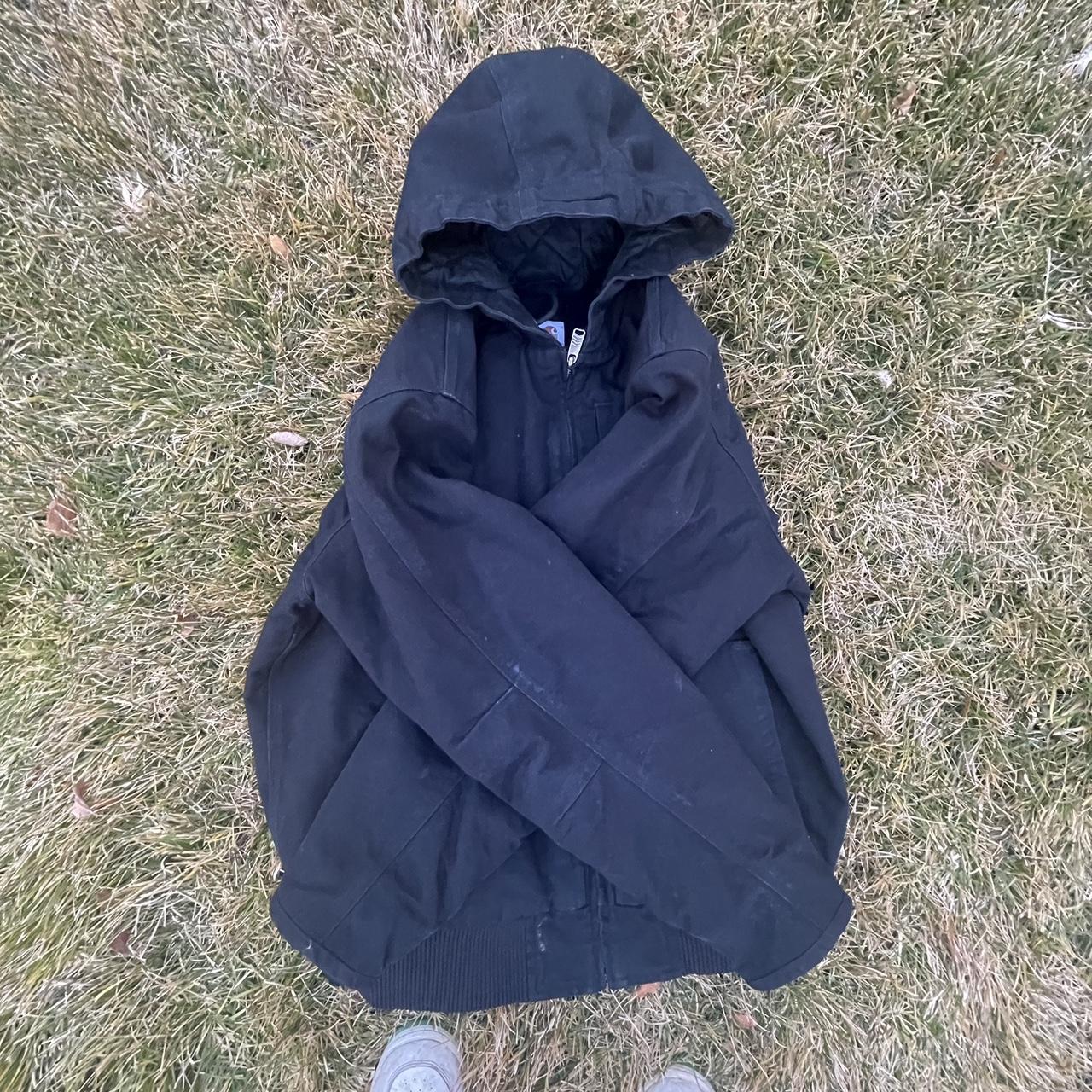 Carhartt Men's Sherpa-Lined Washed Duck Jacket size... - Depop