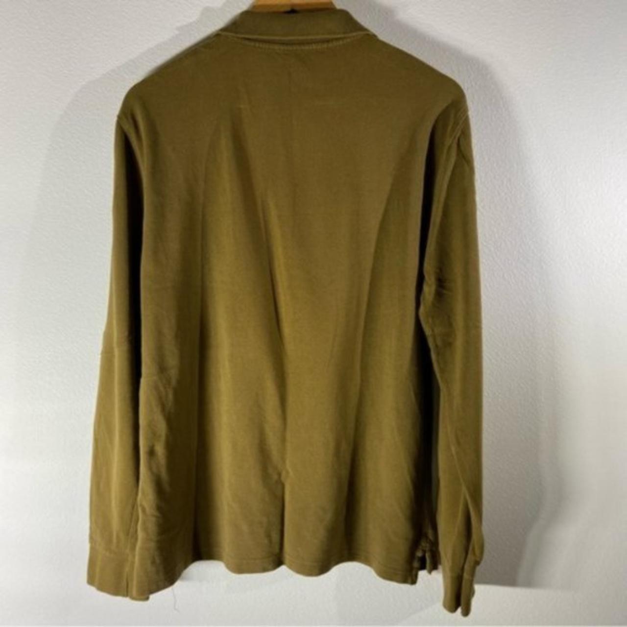 J.CREW Pique Repp Polo Long Sleeve Shirt 100%... - Depop