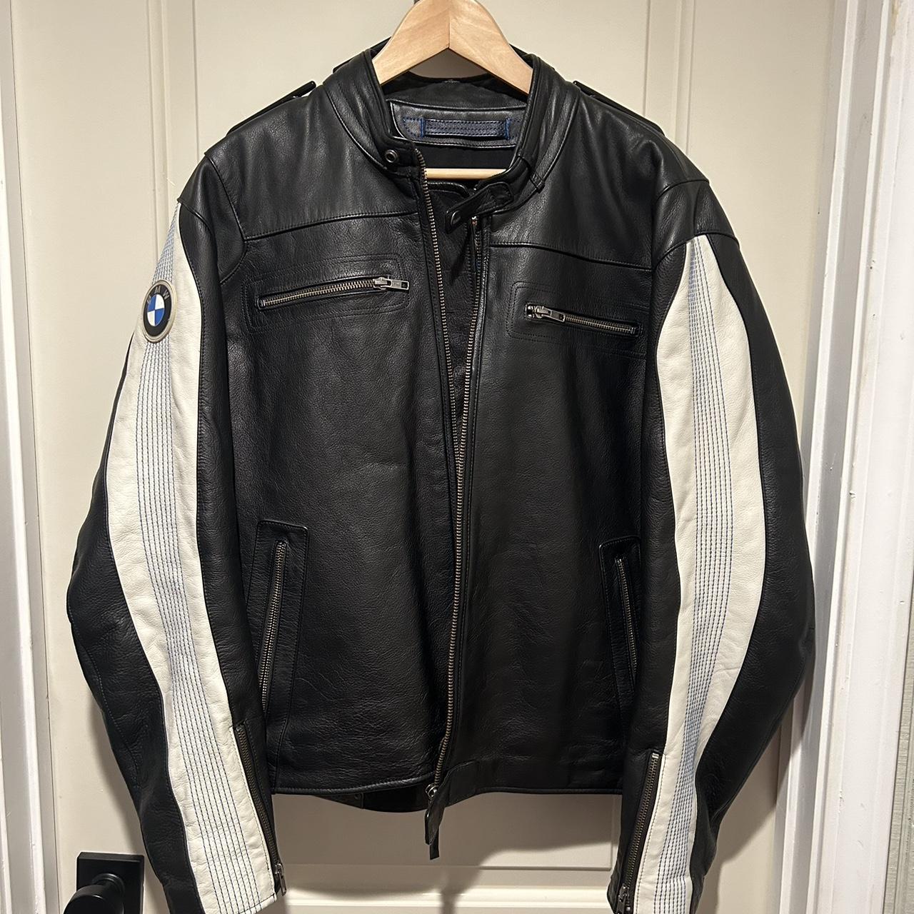 Vintage BMW leather motorcycle jacket. Flawless size L - Depop