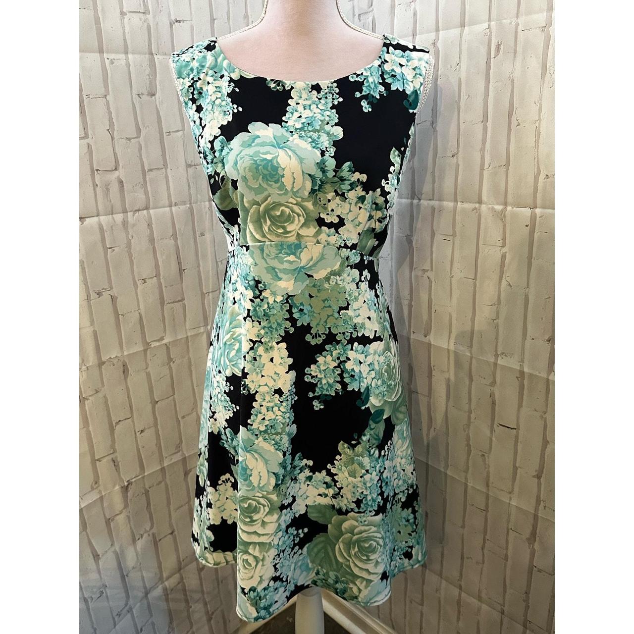 Dress barn Floral Fit and Flare Dress Size 12 Depop