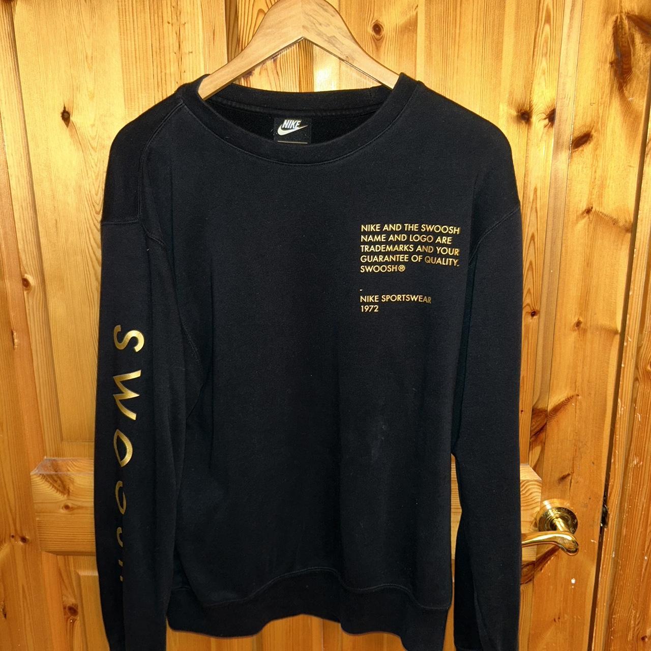 nike black gold sweatshirt