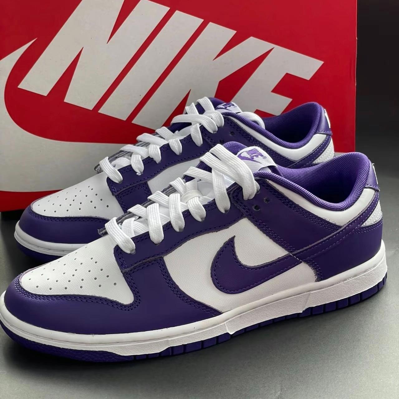 Nike Dunk Low Retro Court Purple Leather Size... - Depop