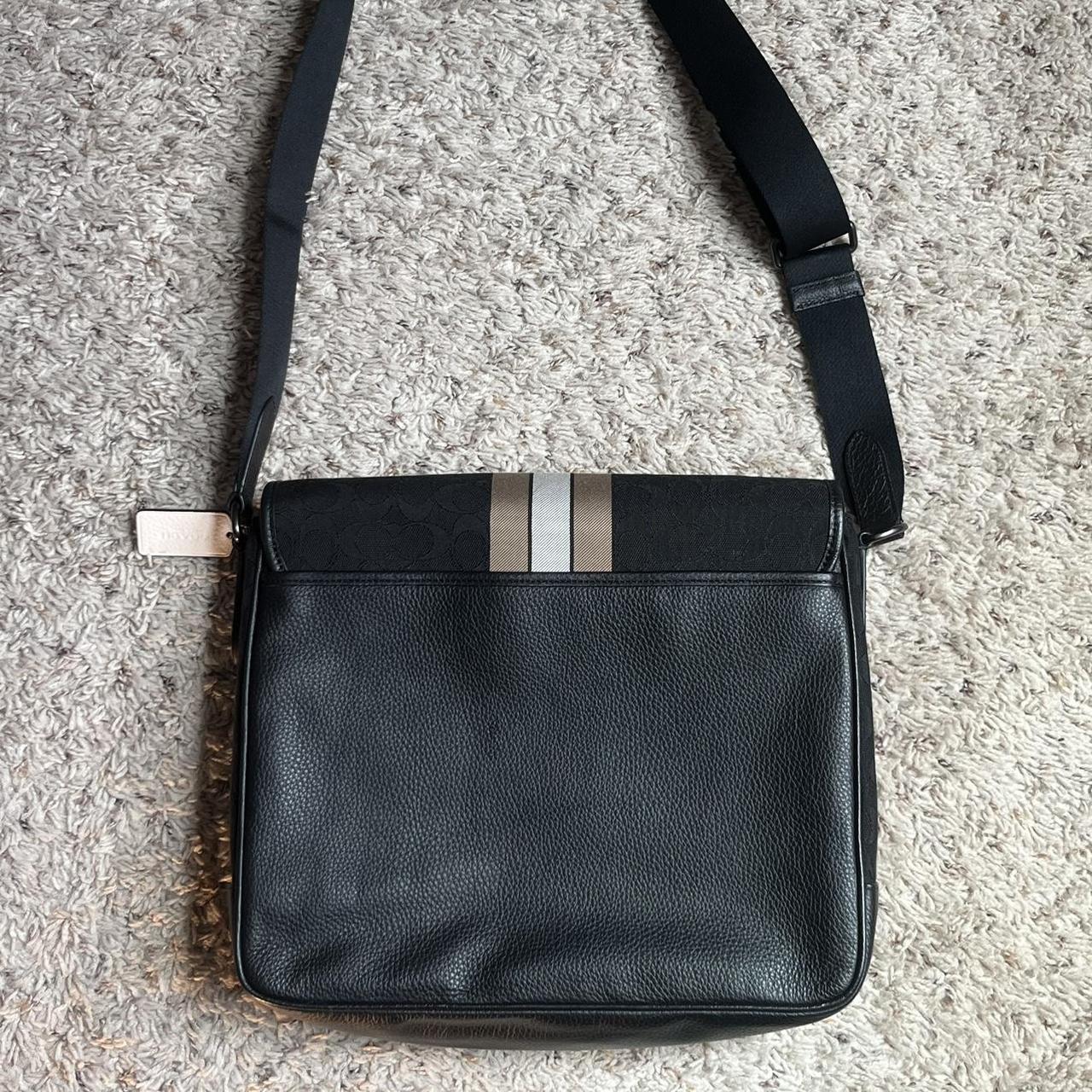 Black coach laptop bag best sale