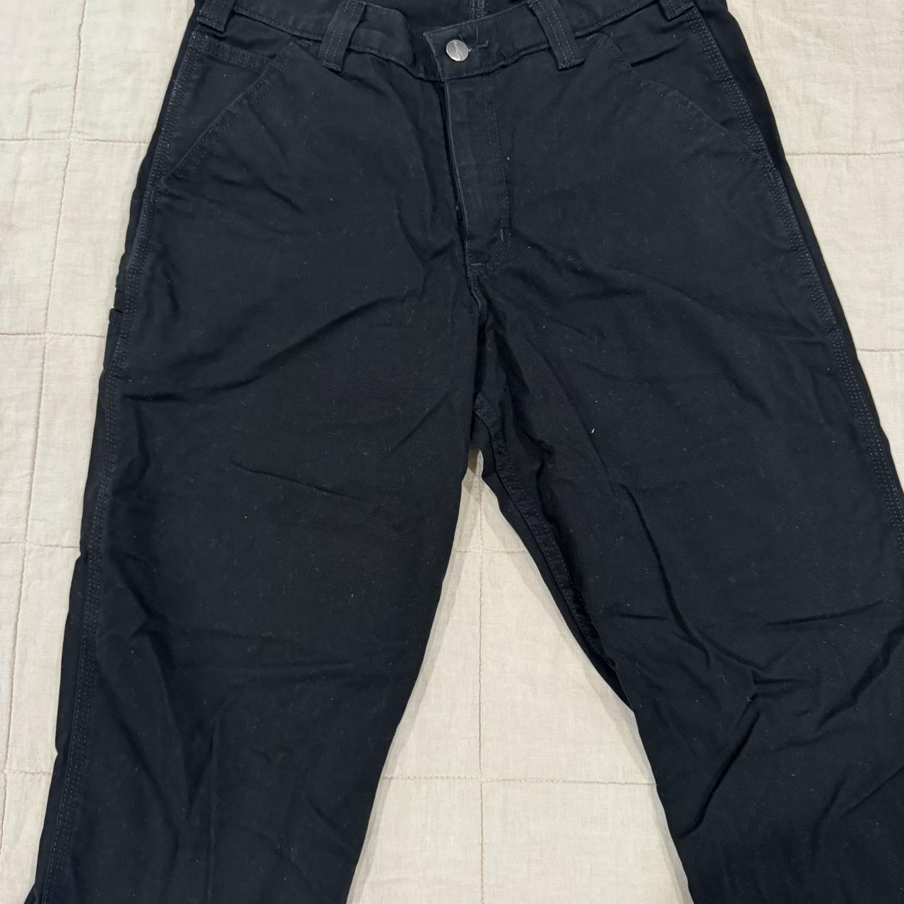 Men’s black carhartt relaxed fit double knee pants... - Depop