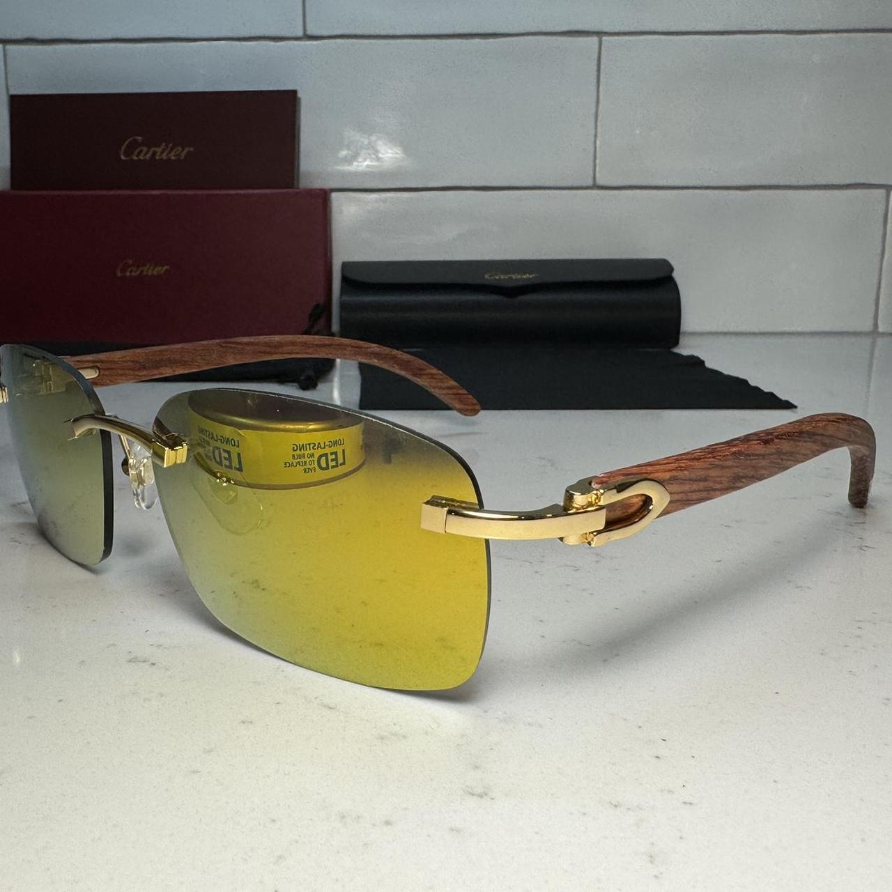 Wood Sunglasses Gold Frame Size 60 Mirror Tint