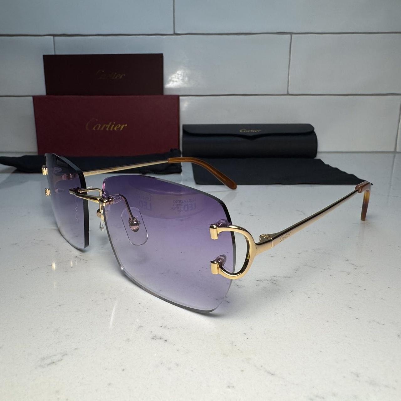 Wires Big C Sunglasses Gold Frame Size 58 Purple Depop