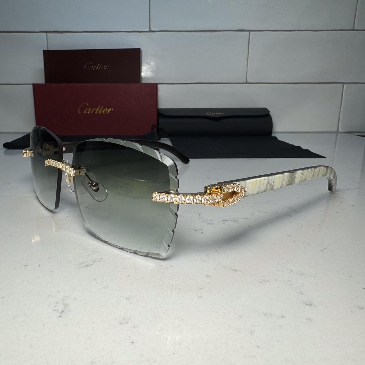 Black Buffalo Horn Sunglasses Black Mixed Depop