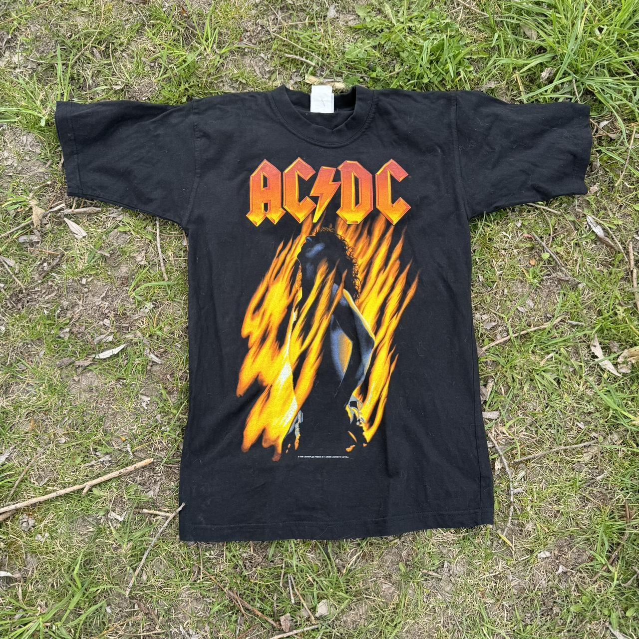 1998 AC/DC Bonfire Overseas Tour Tee Acme... - Depop