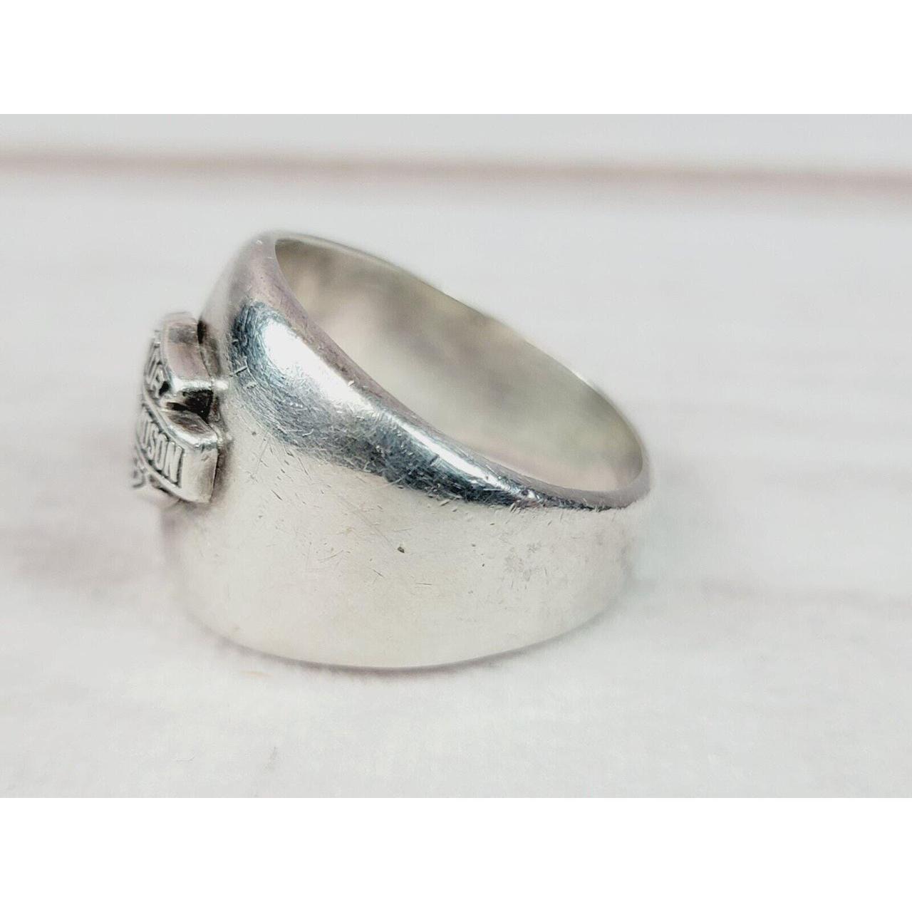 Vintage Harley Davidson Silver Ring .925 Silver, 15... - Depop