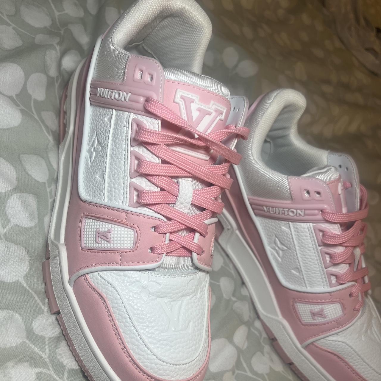 LV pink trainers Size 5 Worn once Selling as... - Depop