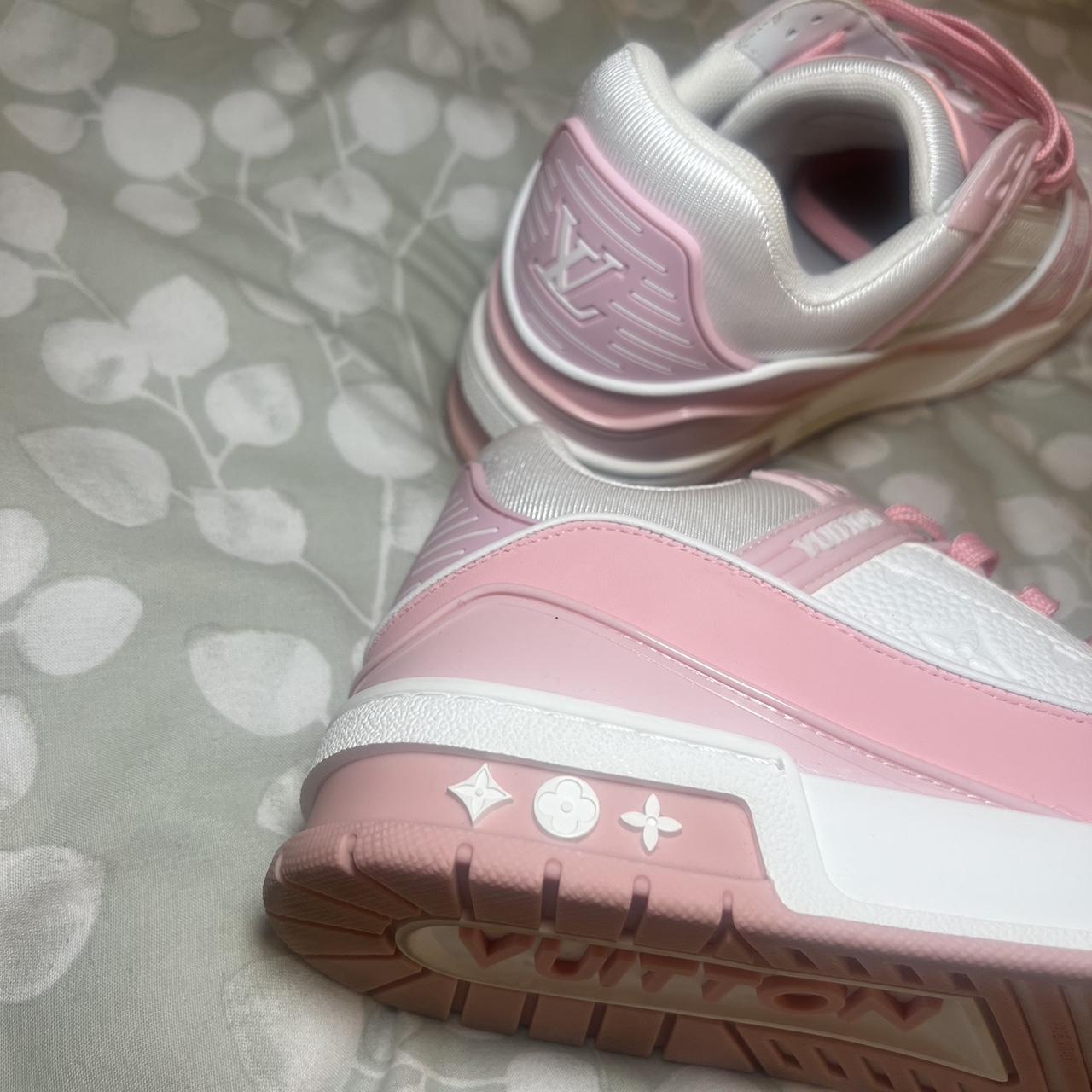LV pink trainers Size 5 Worn once Selling as... - Depop
