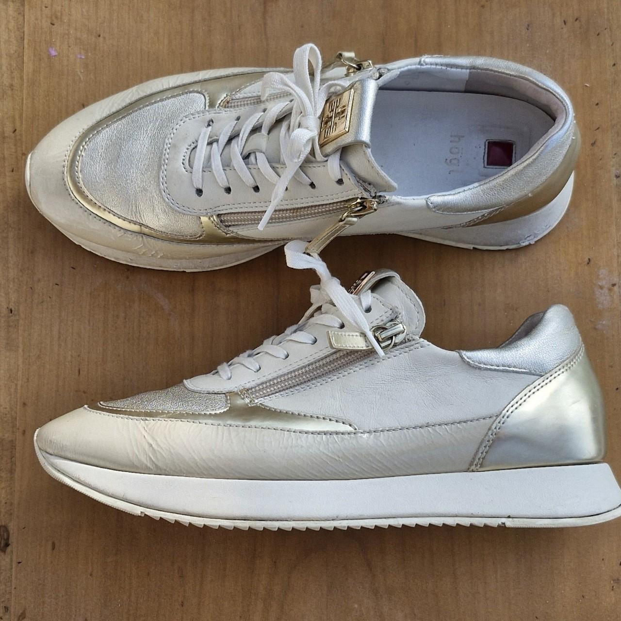 hōgl shoes gold and cream barley worn