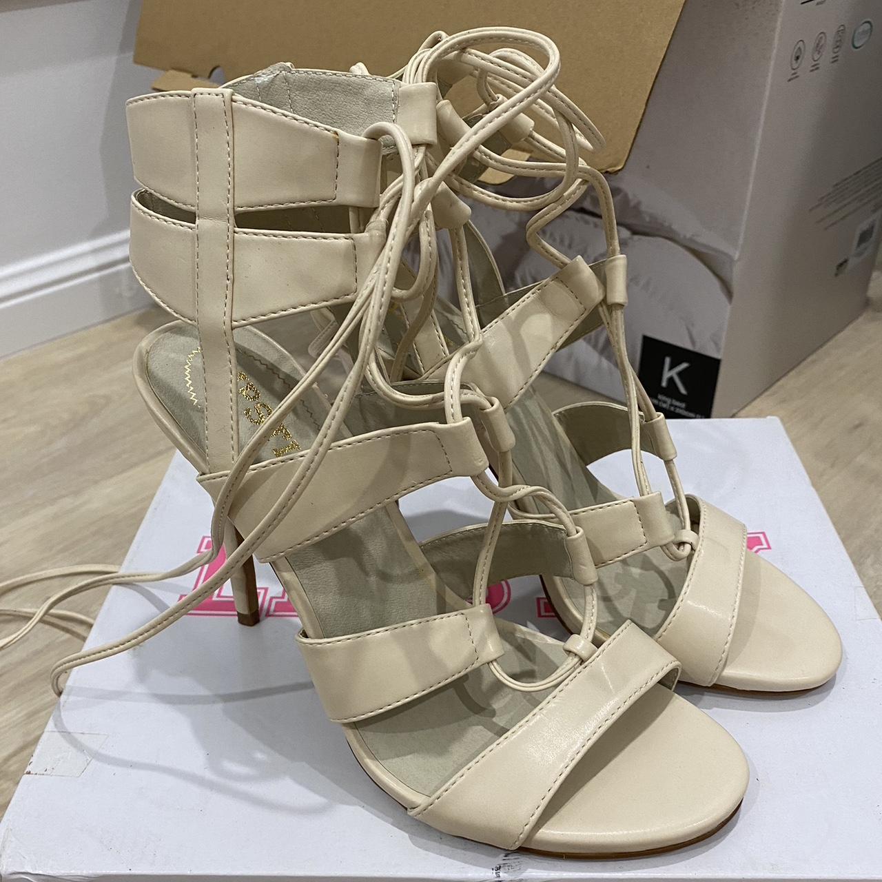 tie up nude heels