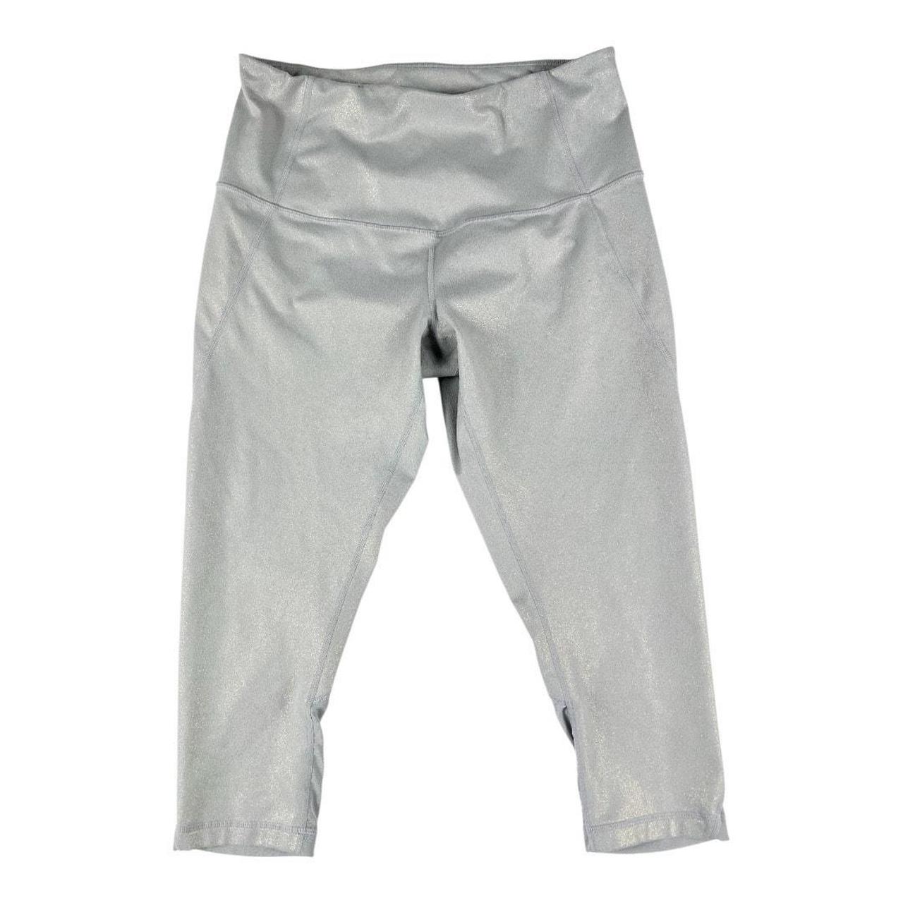 Zella Women's Leggings - Silver/Grey - L – Zella Nordstrom Cropped Shimmer Metallic Leggings size …