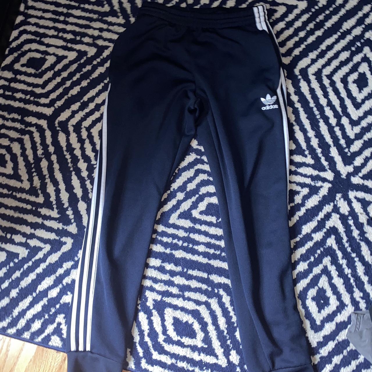 vintage navy blue adidas joggers, not been worn - Depop