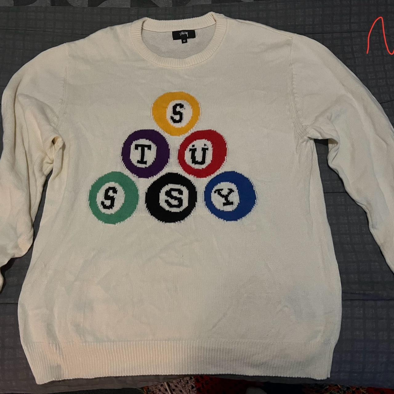 Men’s Stussy Pool Ball Knittrd Sweater Size M - Depop