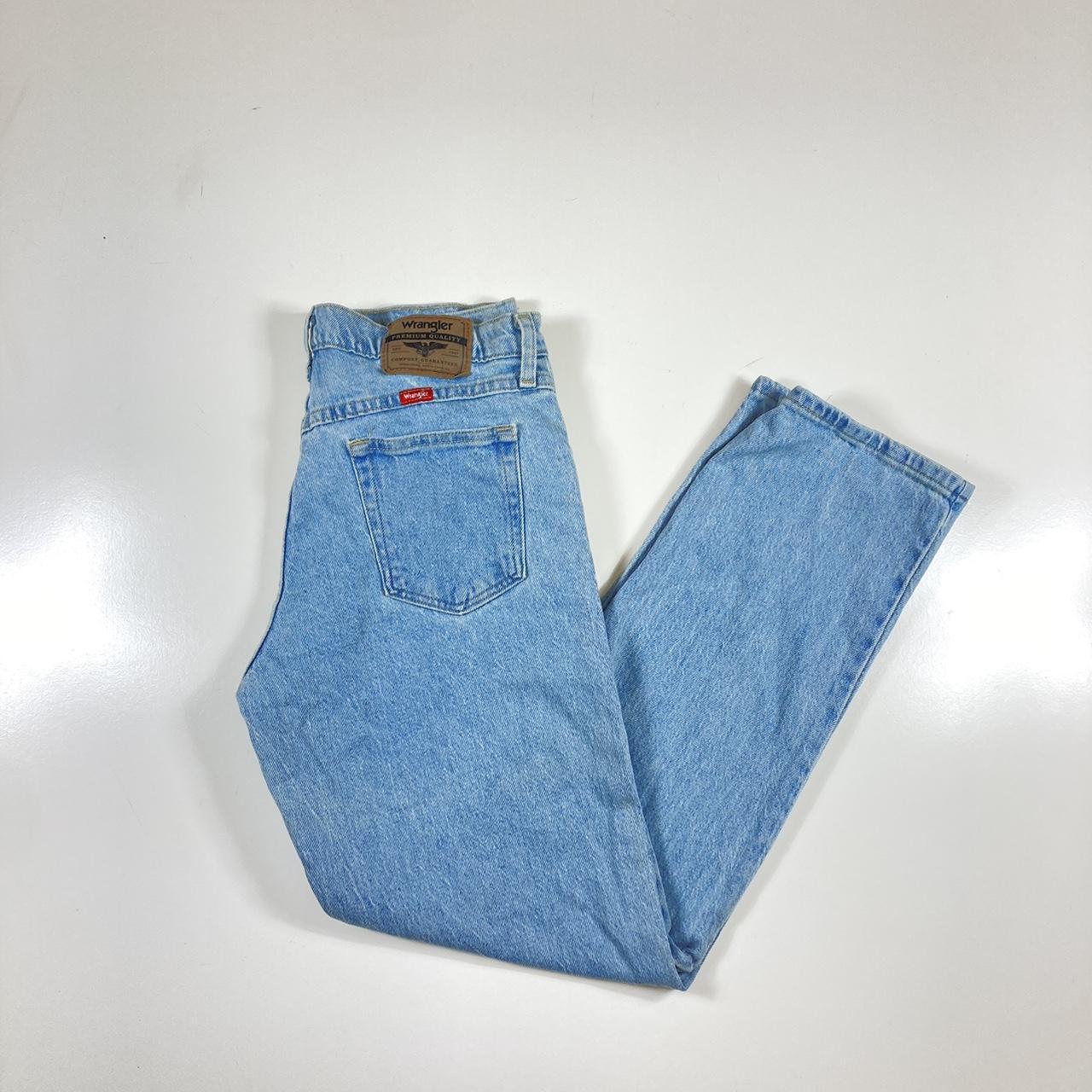 Wrangler washed blue jeans Size 29x30 These pants... - Depop