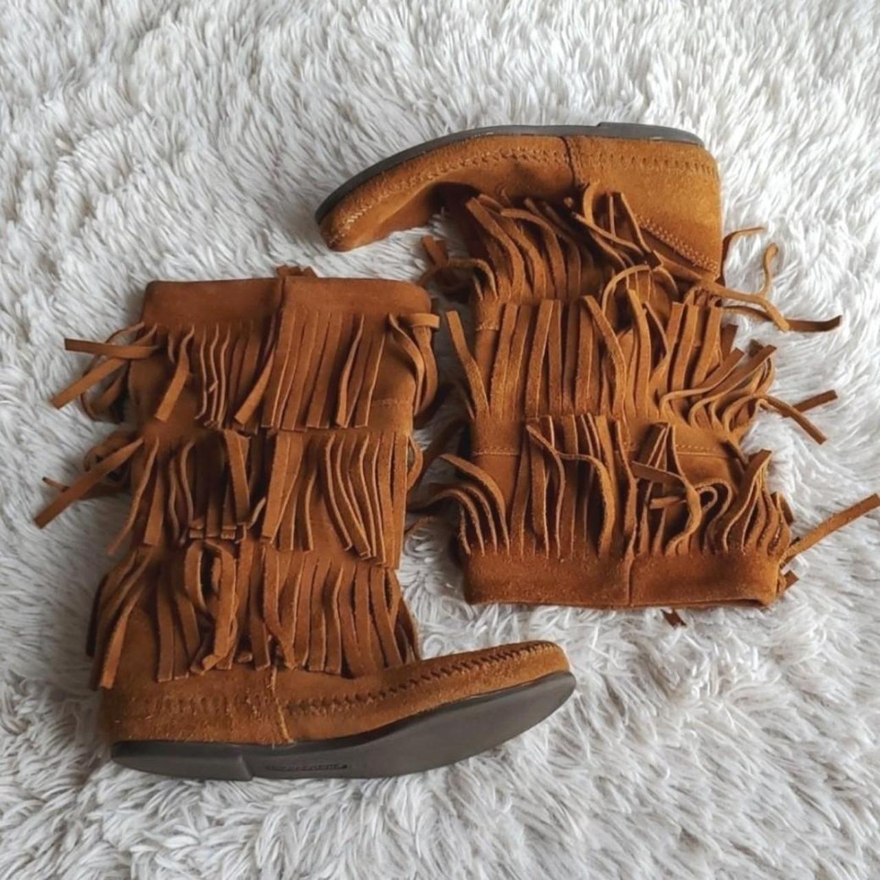 Women's 3 layer outlet fringe boots