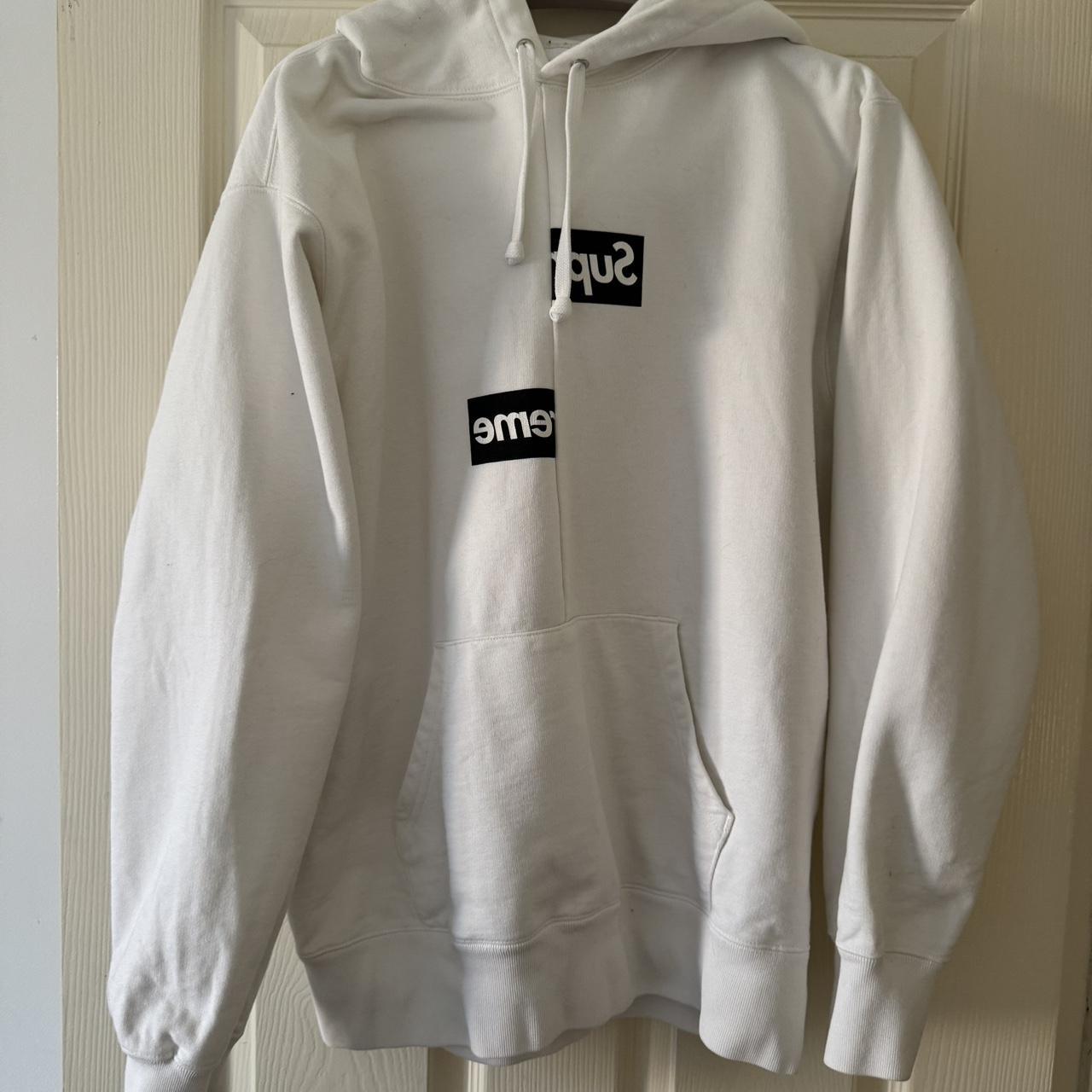 Supreme cdg discount white hoodie