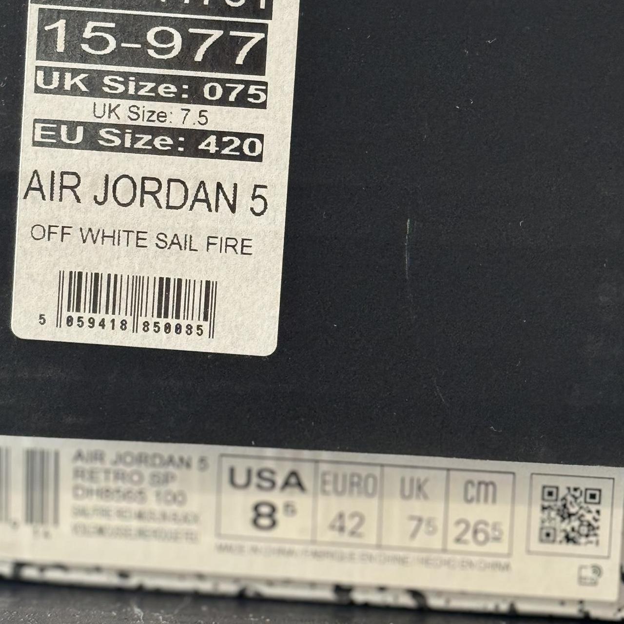 jordan 5 off white tag