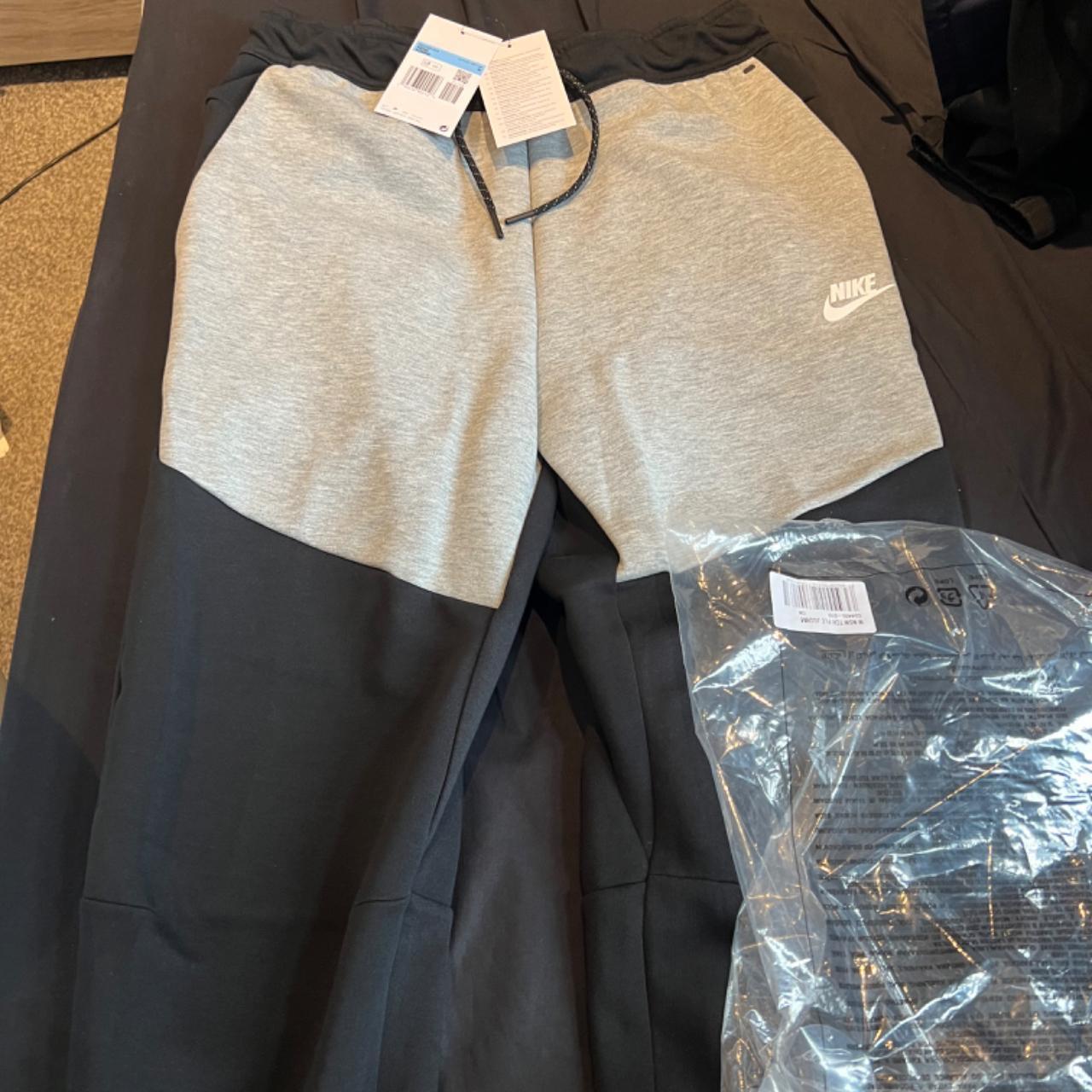 NIKE TECH FLEECE JOGGERS - BLACK, GREY & WHITE... - Depop