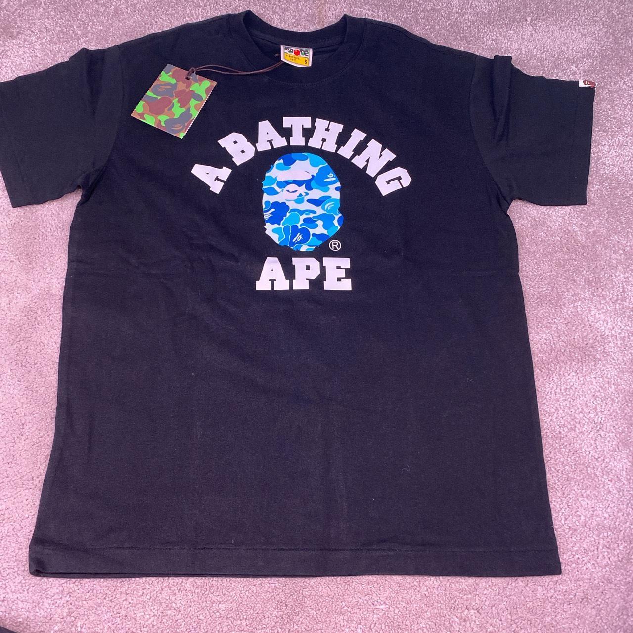 Black and blue bape Tshirt Depop