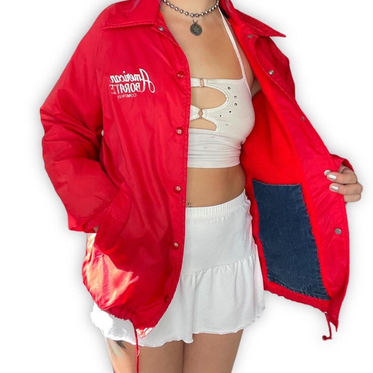 90’s Lined Jacket 🥫 By: Sportsmaster Vintage red... - Depop