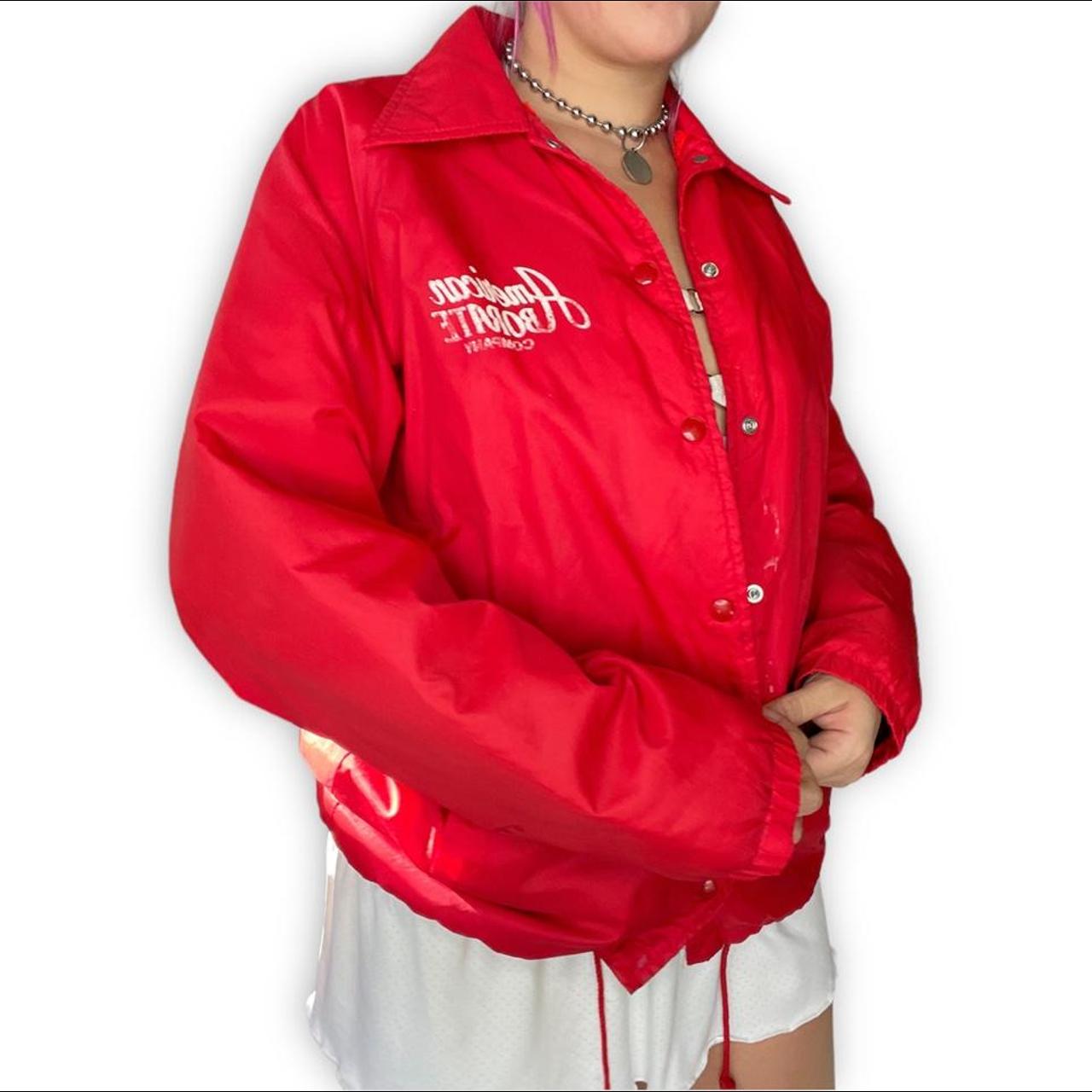 90’s Lined Jacket 🥫 By: Sportsmaster Vintage red... - Depop
