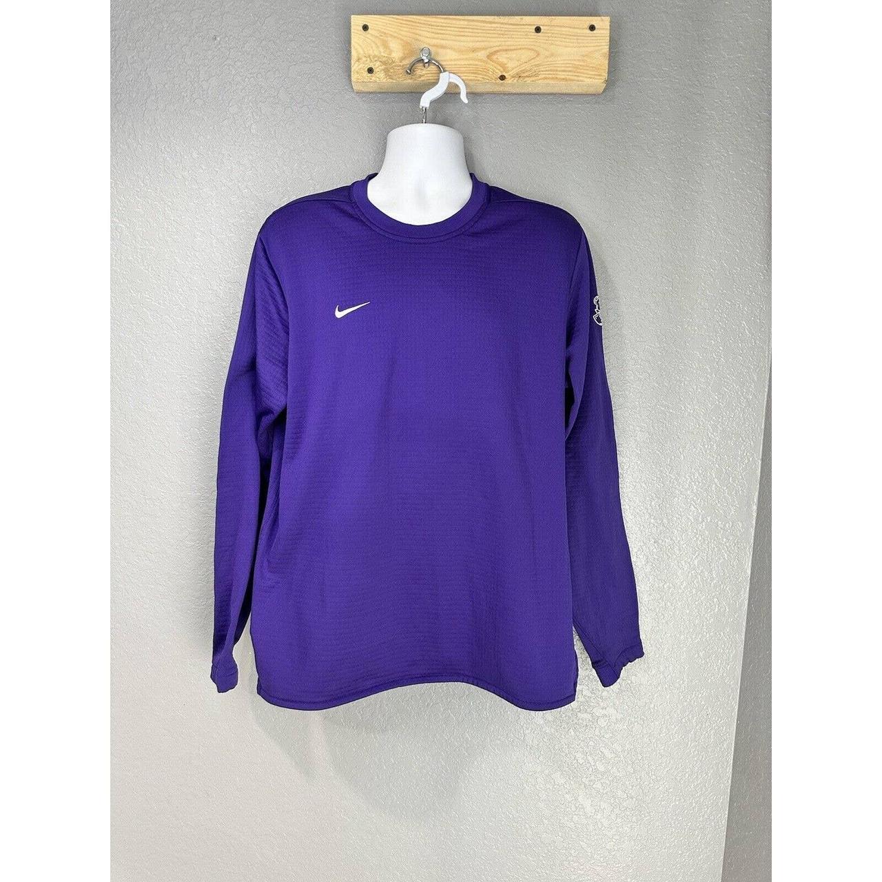 NIKE SHIRT MEN S Large Purple PE TECH QUILTED CREW Depop