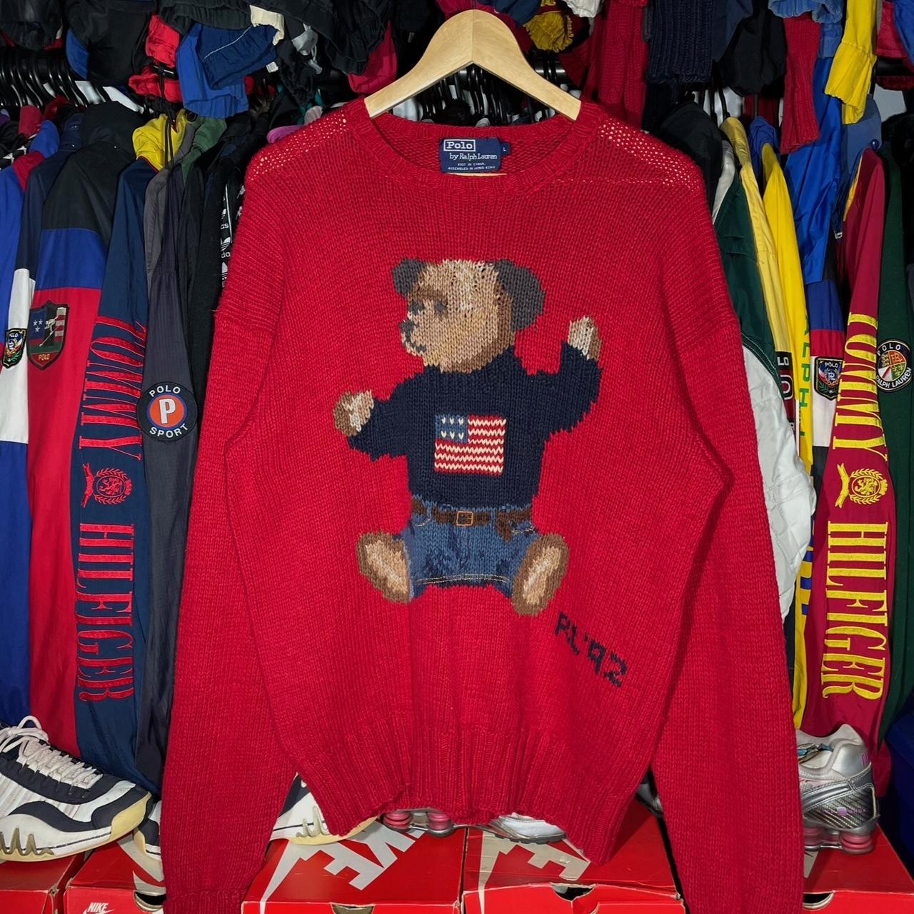 Mens Sweater Vintage Polo Bear Sweater Sweater Polo Bear RL 92 Depop