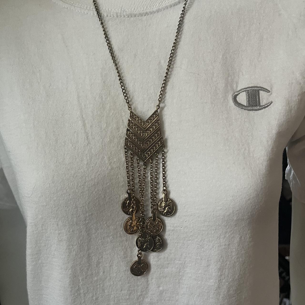 Brand is American Eagle. Gold necklace with Liberty... - Depop