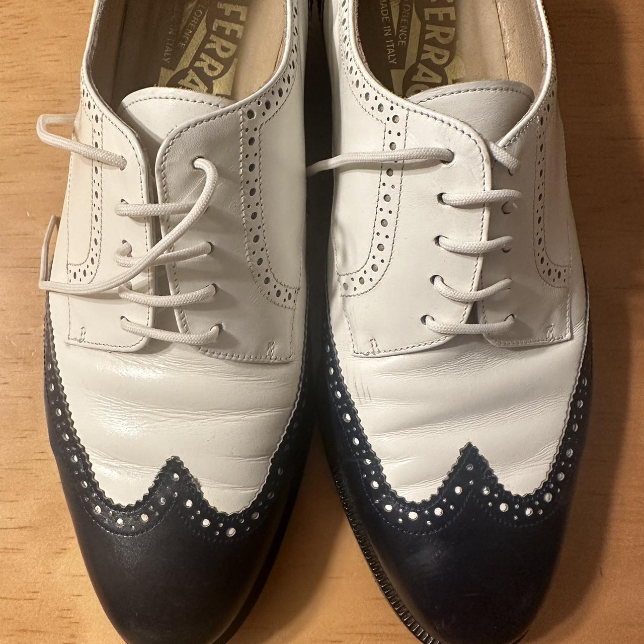 Salvatore Ferragamo 1980s Two Tone Wing Tip Oxford