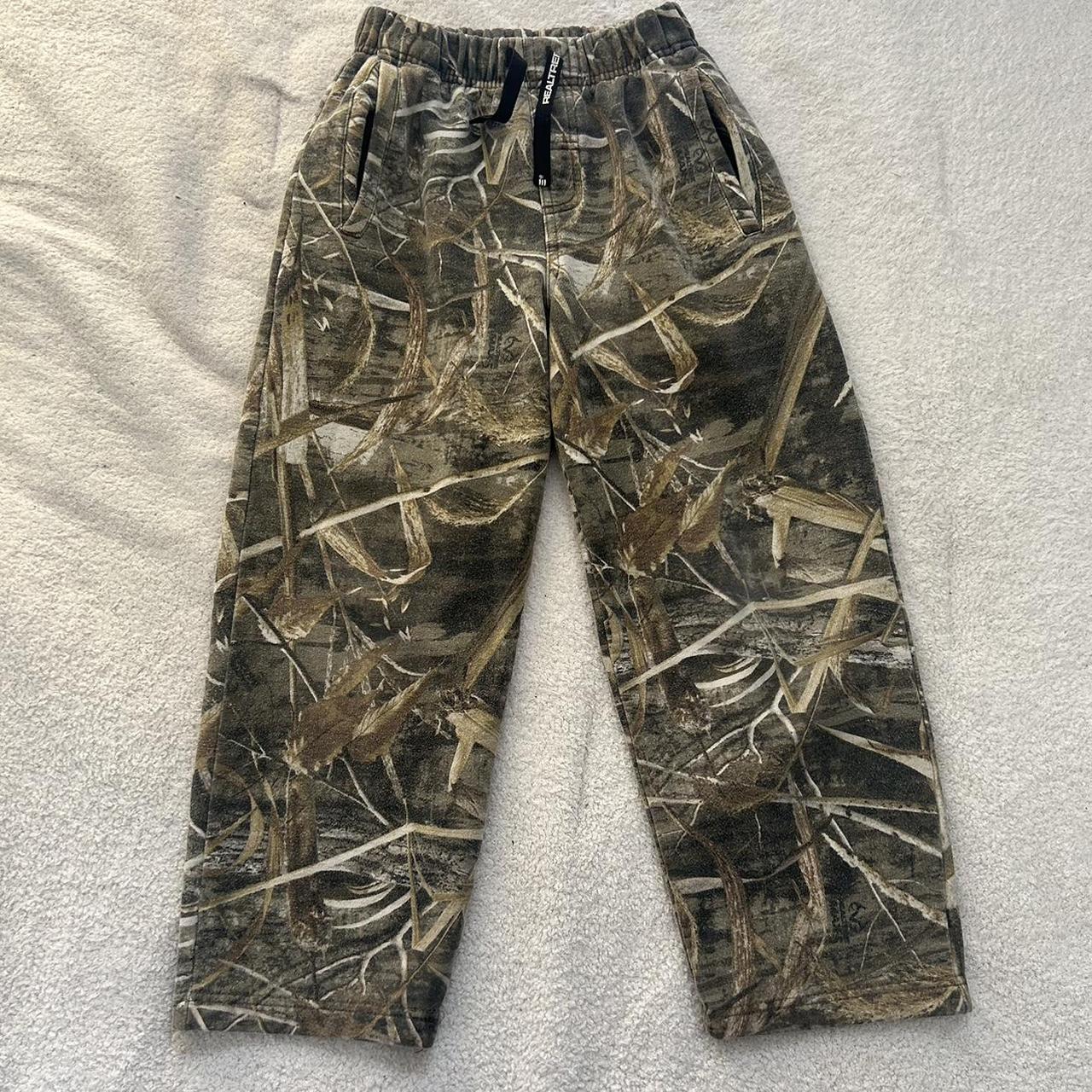 Camo Sweats Girls real tree Camo sweats size 8 Wide leg - Depop