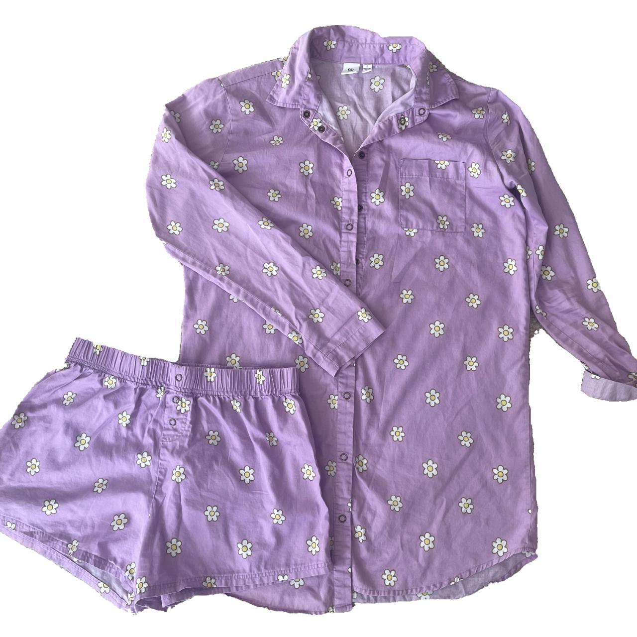 Small BP pajamas. Light purple with white daisy