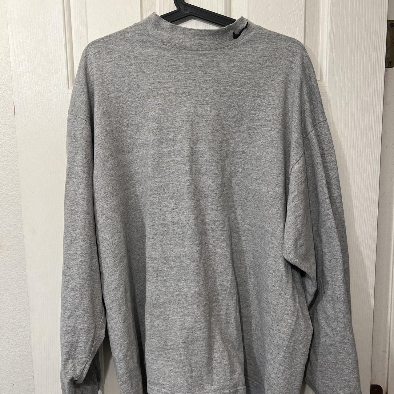 Vintage Nike Shirt Mens XL Grey Long Sleeve Made In USA Swoosh