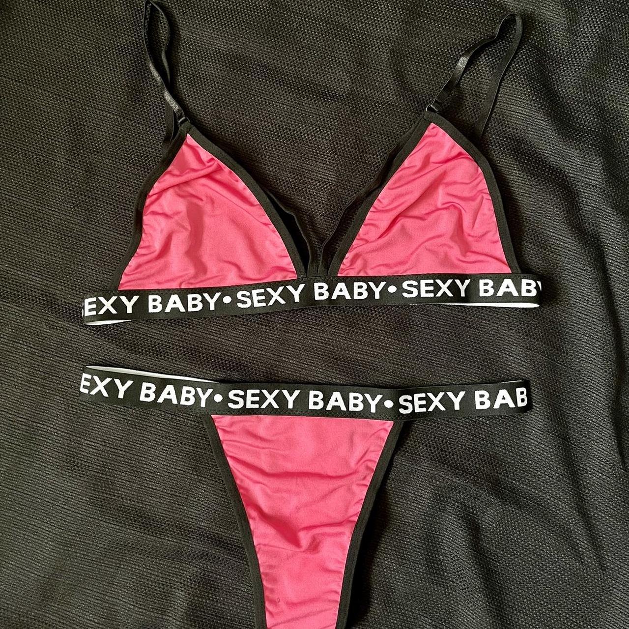 Sexy bright pink bra and panty set! The bra is a - Depop