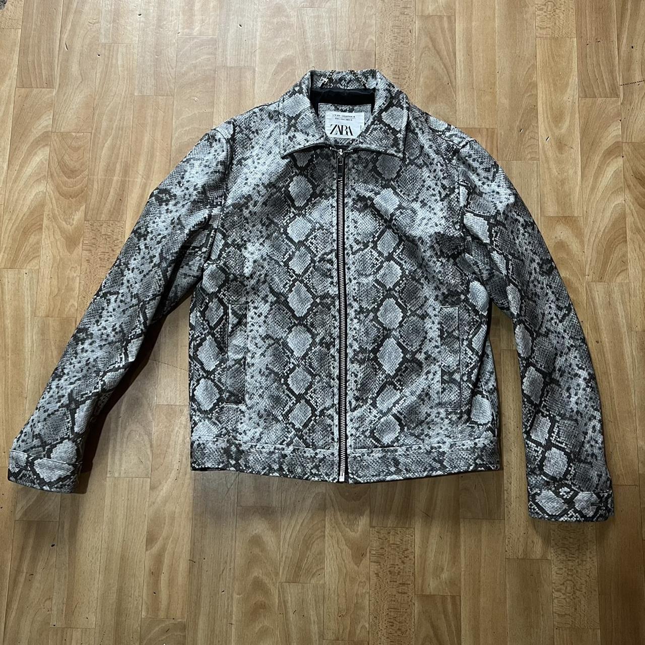 ZARA SNAKESKIN PRINT FAUX LEATHER JACKET, FROM THE