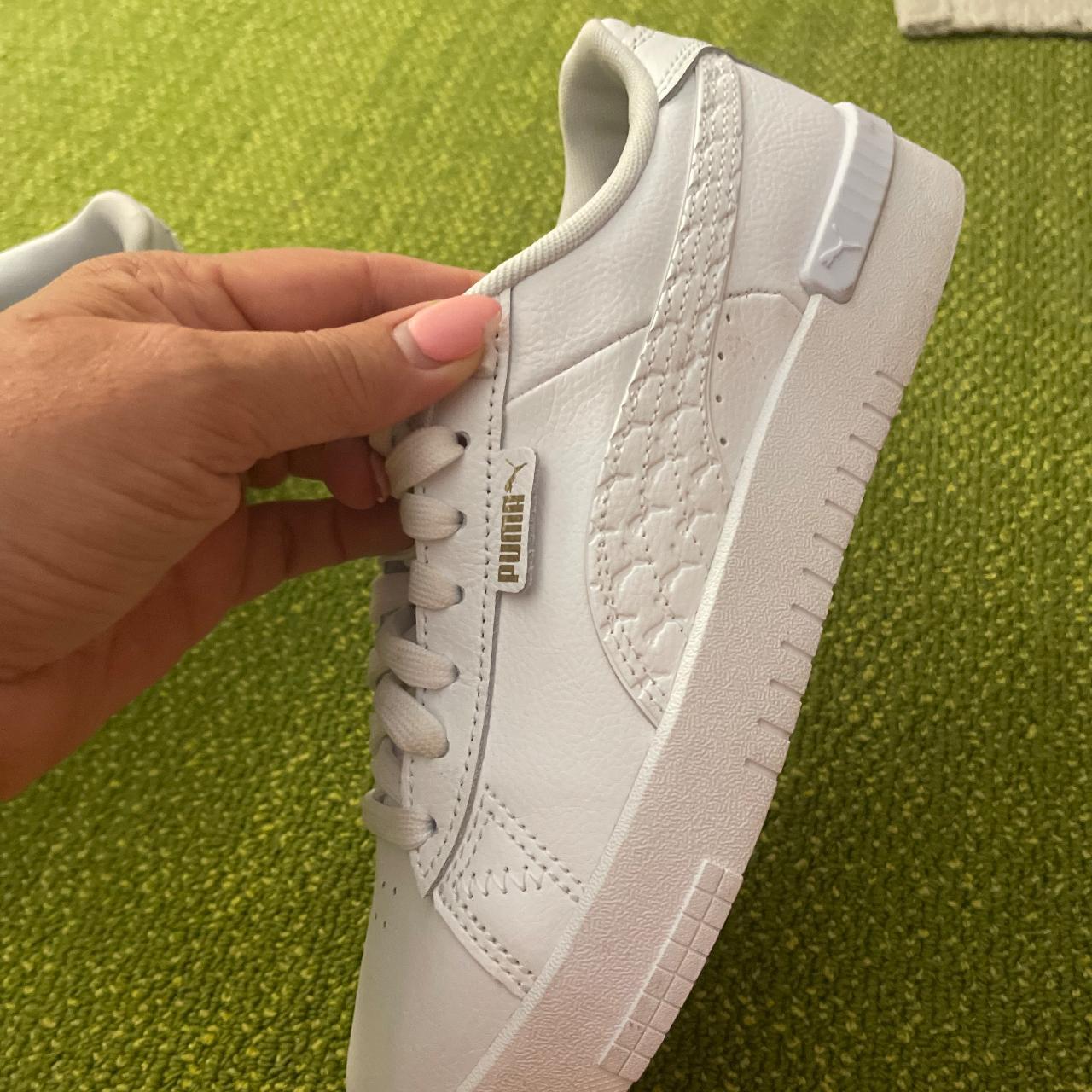 Puma white and gold trainers on sale