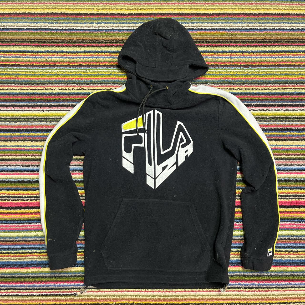 Vintage Fila hooded fleece Adjustable bottom Pit. Depop