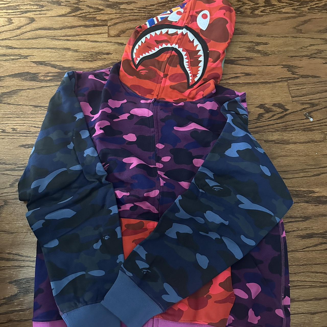 Shops bape shark hoodie multi camo