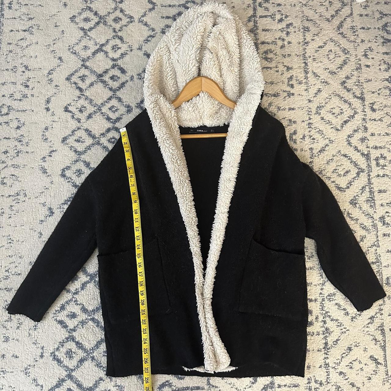 Hood Zara Zip Cardigan ZARA Cardigan With Pockets Heavy Knit Faux Fur