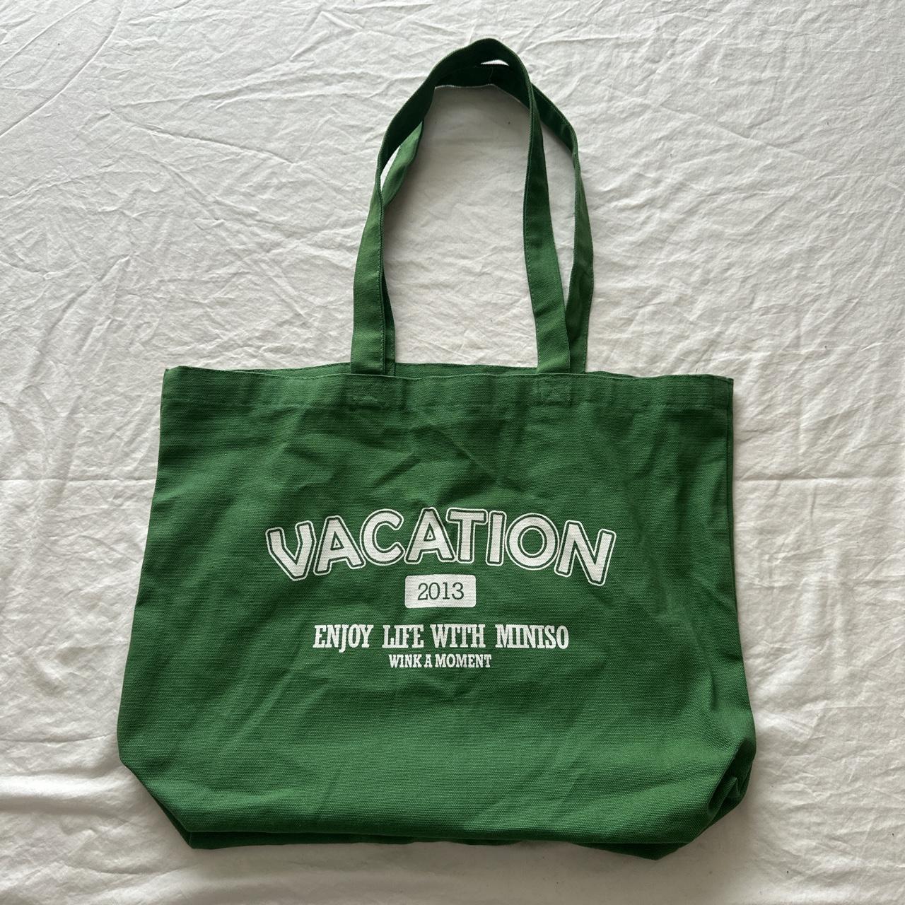 miniso vacation canvas tote bag miniso totebag Depop