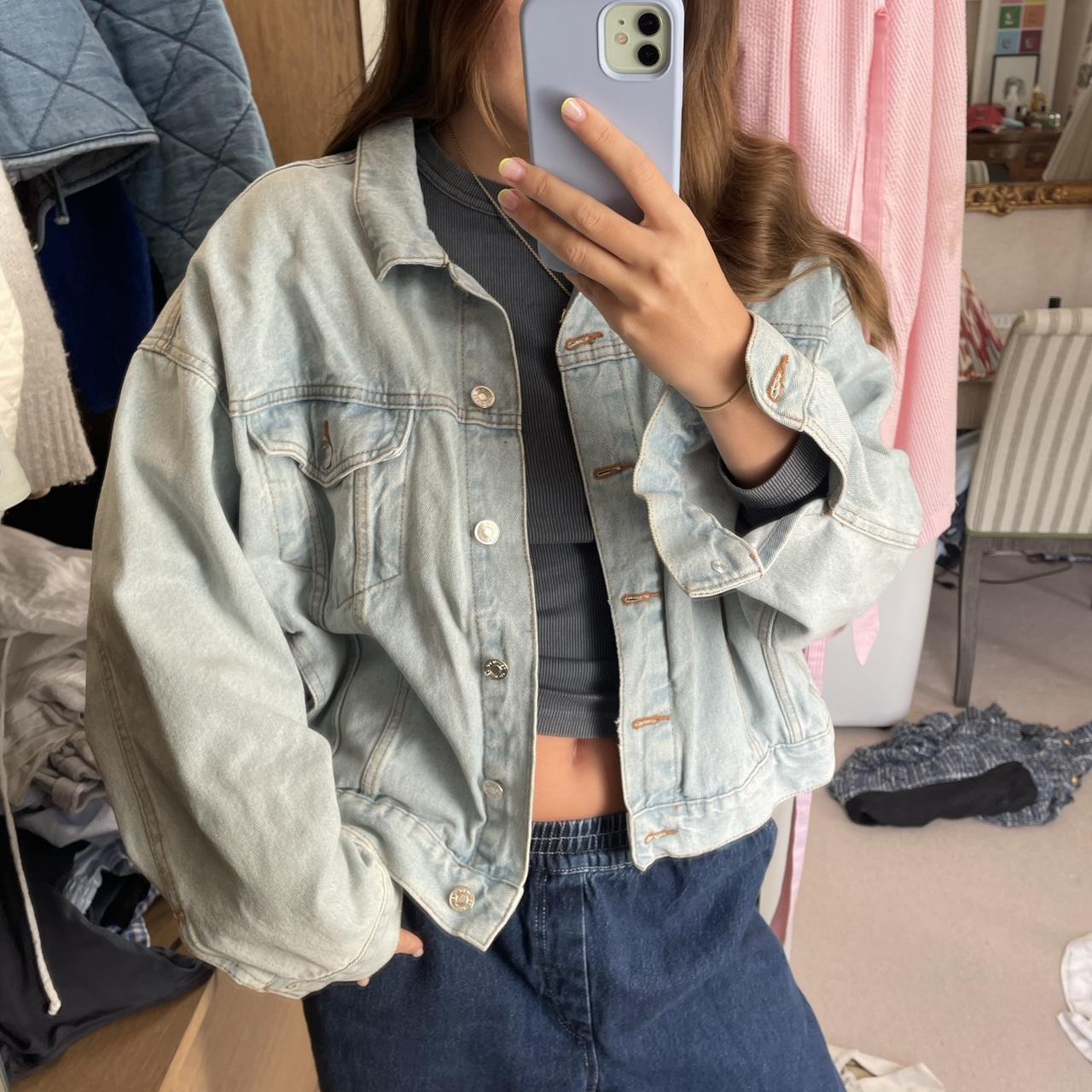 Cute oversized deals denim jacket