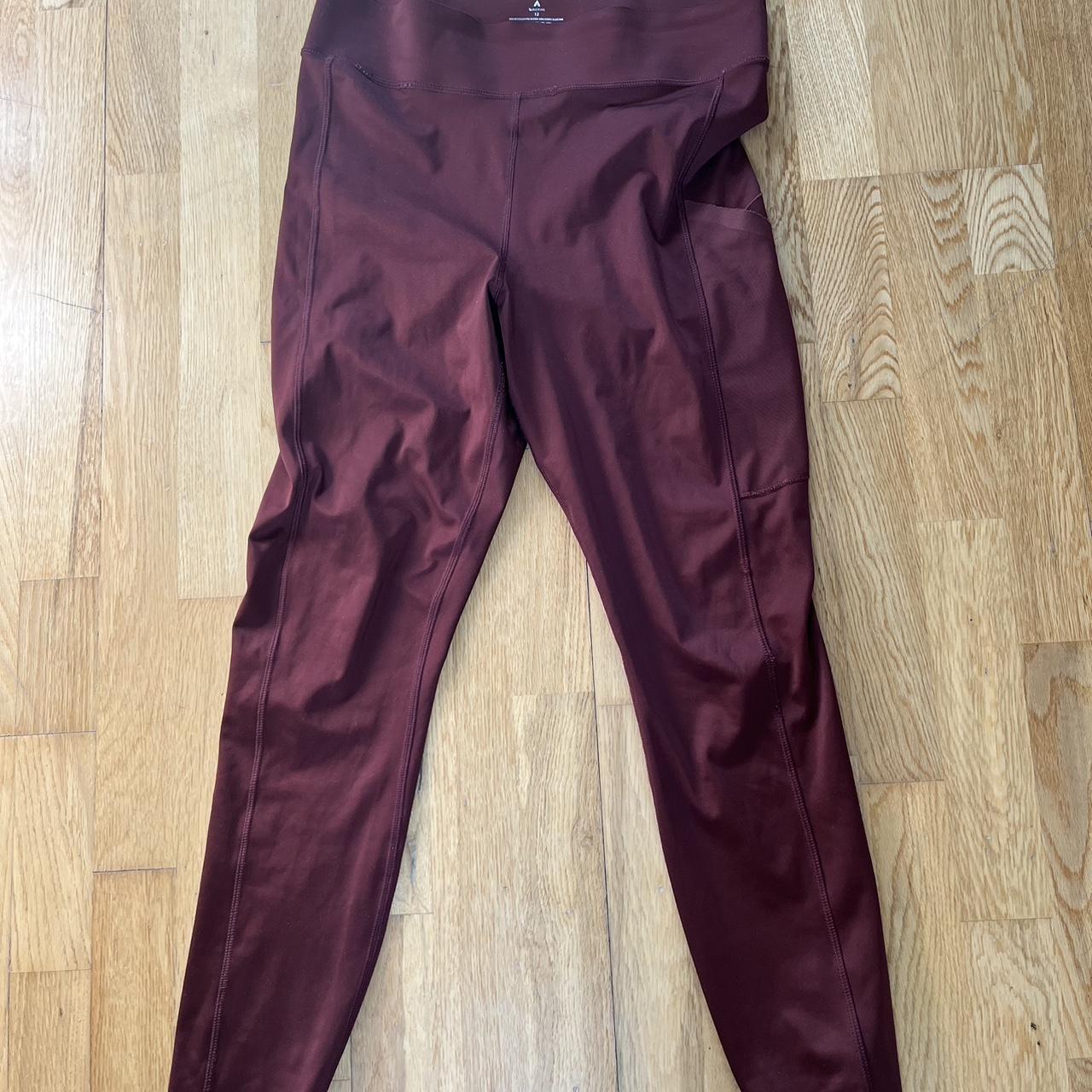 Burgundy leggings workout tights sainsburys - Depop