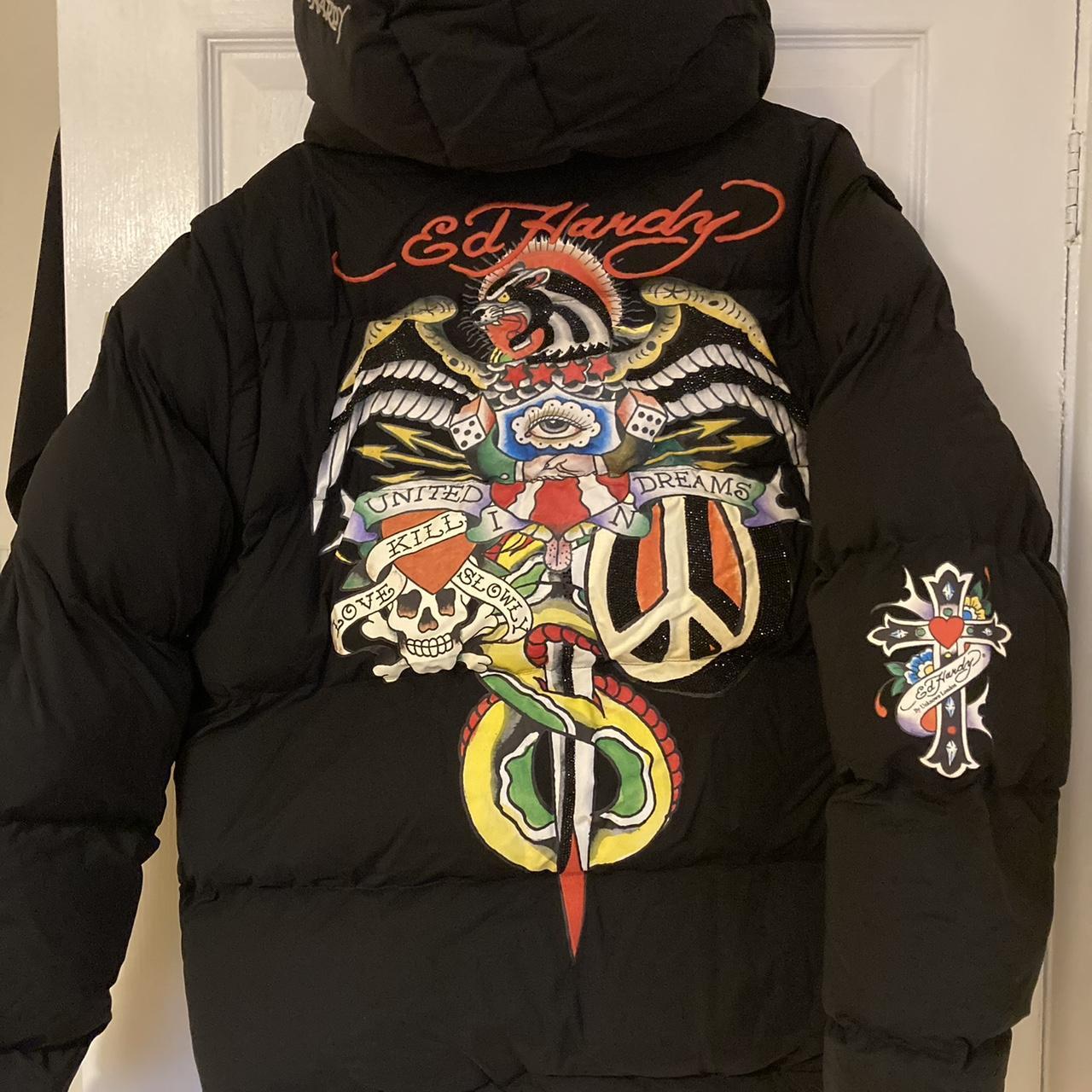 Unknown London & Ed Hardy puffer coat. Brand new | Depop