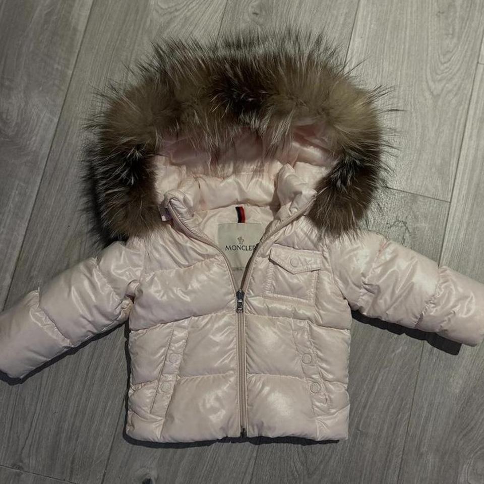 Pink baby moncler coat on sale