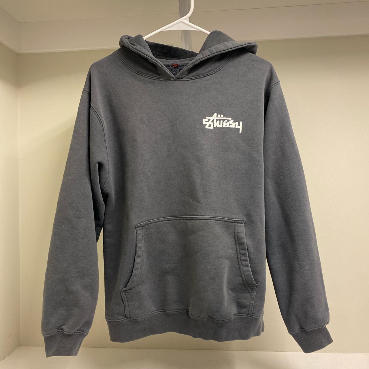 Stussy Small Grey hoodie Length: 25 in Pit to Pit:... - Depop