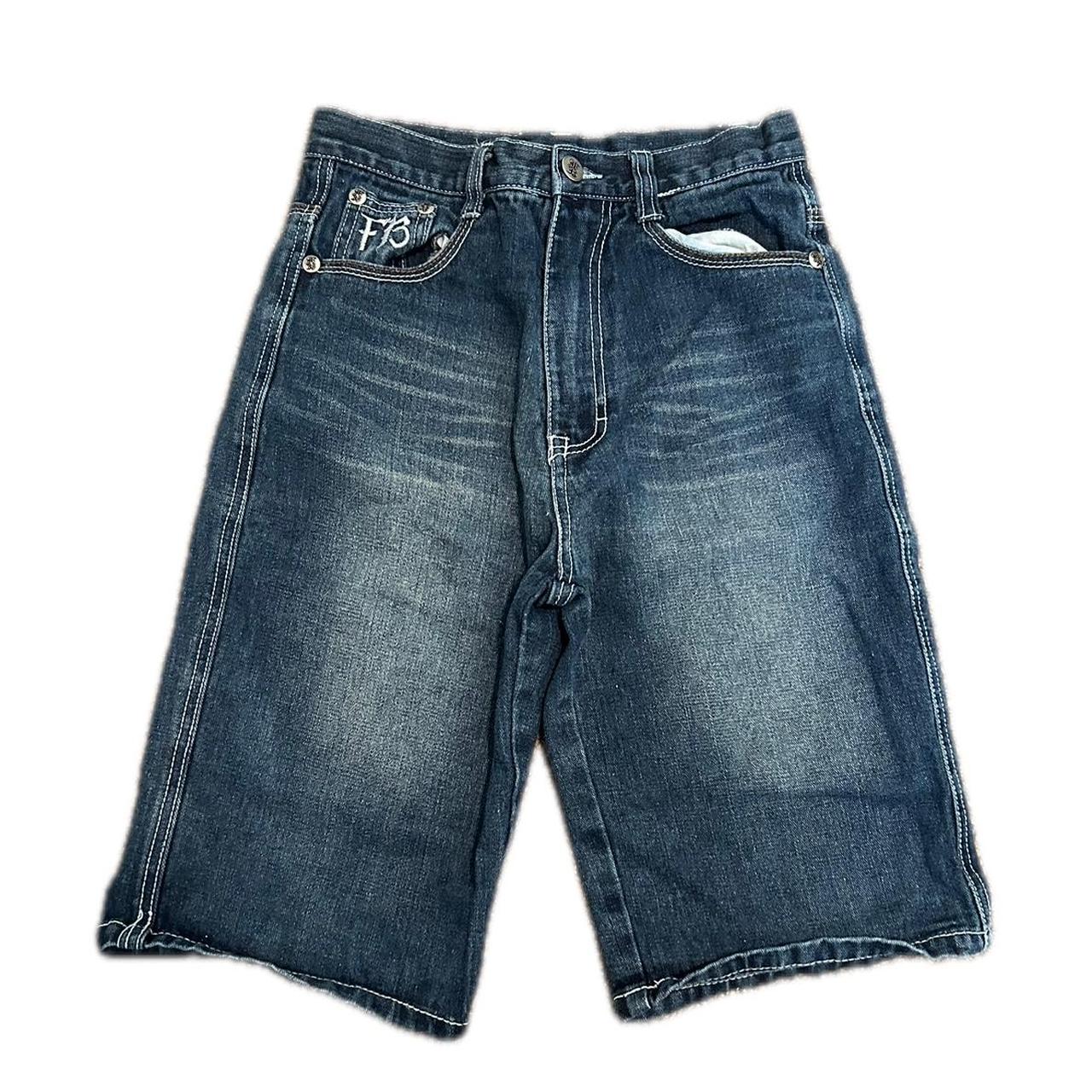 Y2k fubu jorts Kids size 14 Womens size 24 Waist:... - Depop